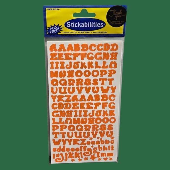 Halloween Stickers: Jolee's Pumpkins Spooky Decoration Confetti Orange Alphabet - Picture 9 of 11